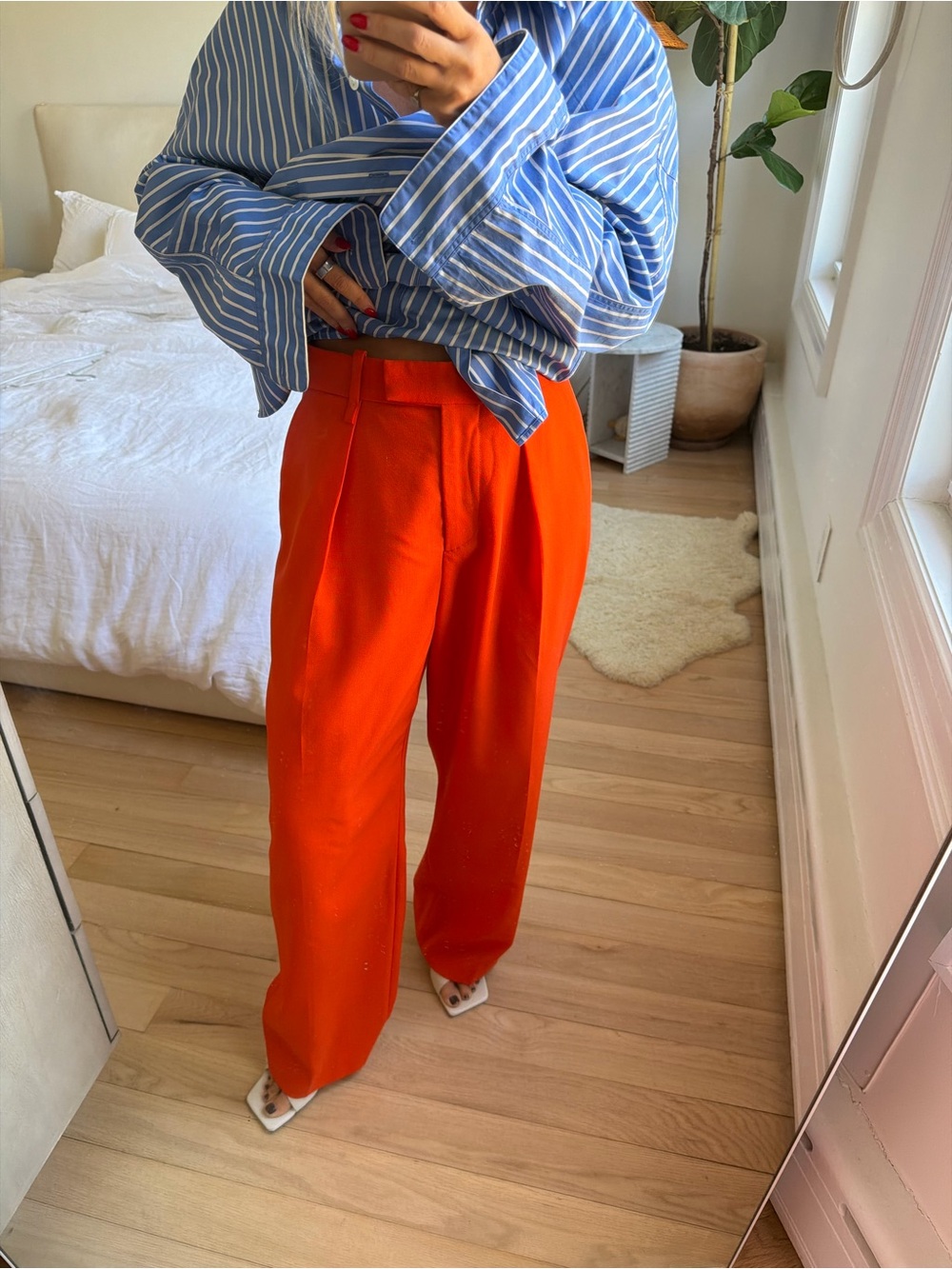 Arket Orange Wool Pants Size 38